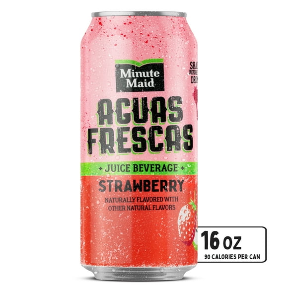 Minute Maid Aguas Frescas Strawberry Fruit Juice, 16 fl oz Can