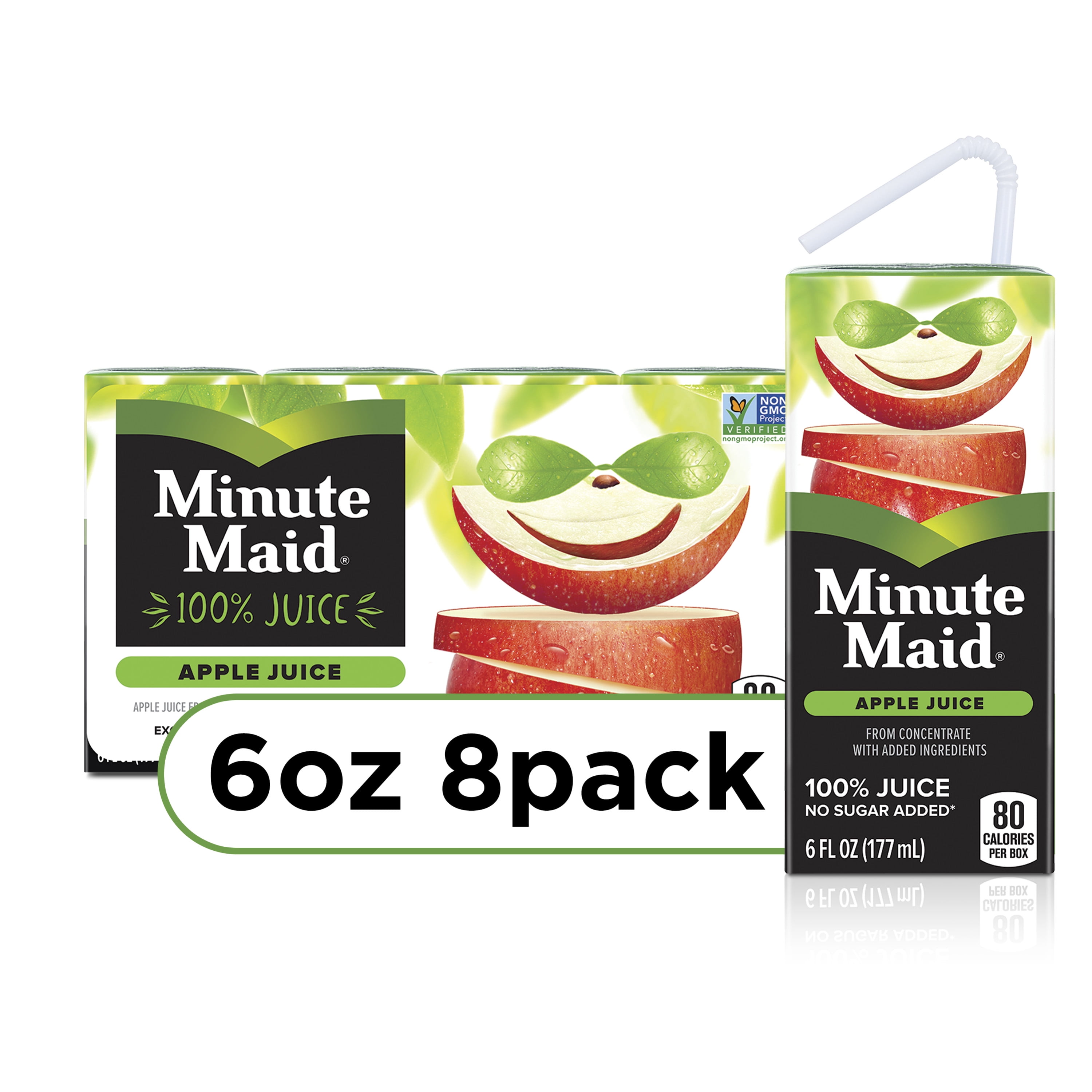 Minute Maid Apple Fruit Juice, 6 fl oz, 8 Juice Boxes