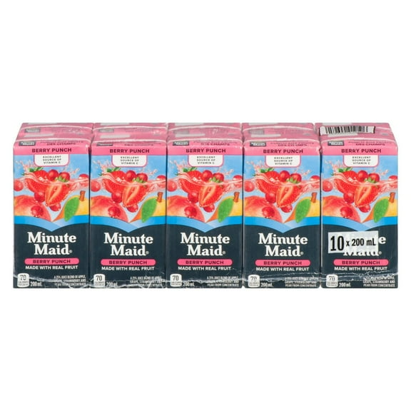 Minute Maid Berry Punch Juice Boxes Perfect for On-The-Go, 10x200ml, 2L/67.6 fl. oz
