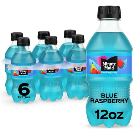 Minute Maid Blue Raspberry Juice Drink Bottles, 12 fl oz, 6 Pack