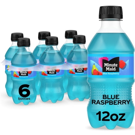 Minute Maid Blue Raspberry Juice Drink Bottles, 12 fl oz, 6 Pack