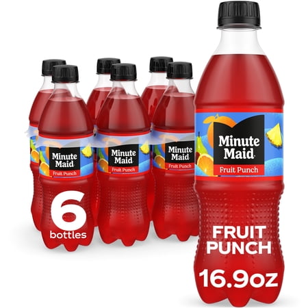 Minute Maid Fruit Punch Juice Drink Bottles, 16.9 fl oz, 6 Pack