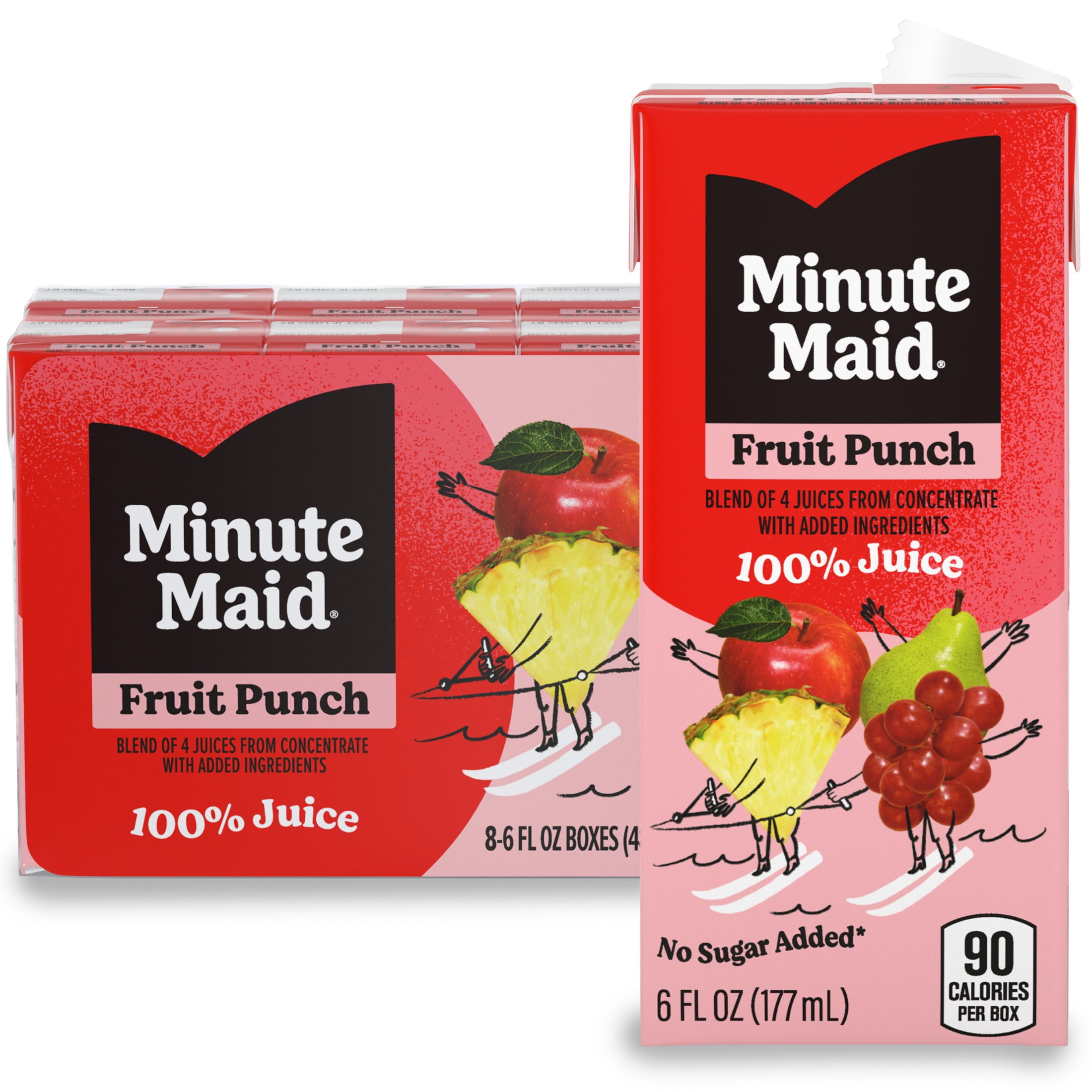 Minute Maid Fruit Punch Juice Drink Cartons, 6 fl oz, 8 Pack