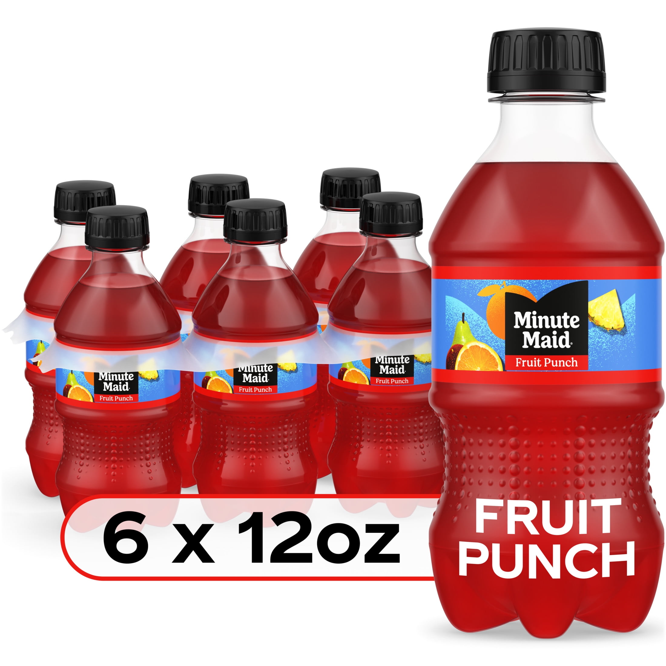 Minute Maid Fruit Punch Juice Drink Bottles, 12 fl oz, 6 Pack