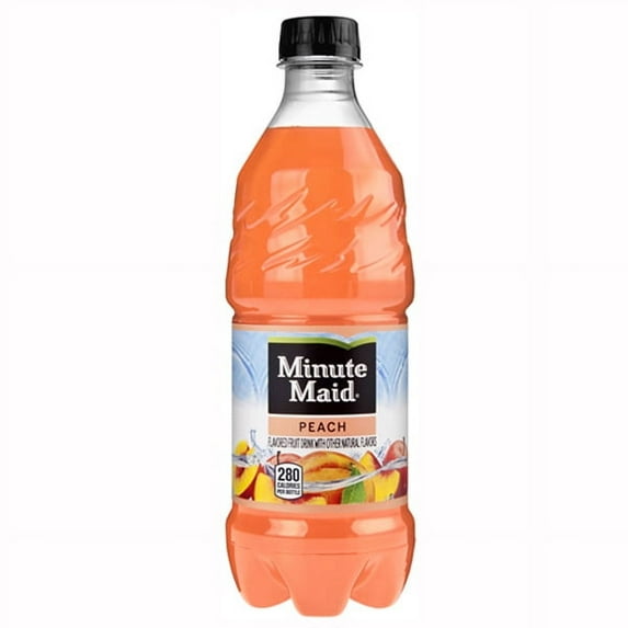Minute Maid Peach Flavored Fruit Drink 20 oz Plastic Bottles - Pack of 24
