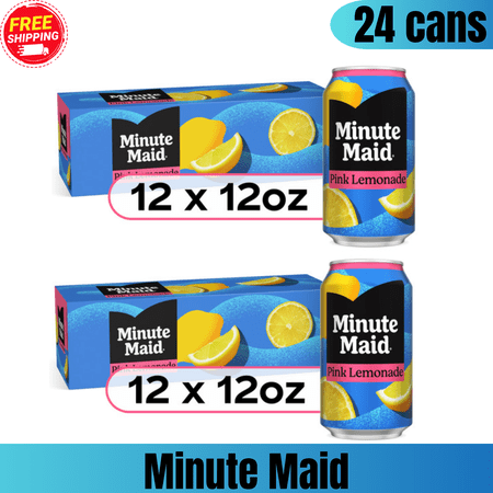 Minute Maid Pink Lemonade, 12 fl oz Cans, 24 Count Fridge Pack