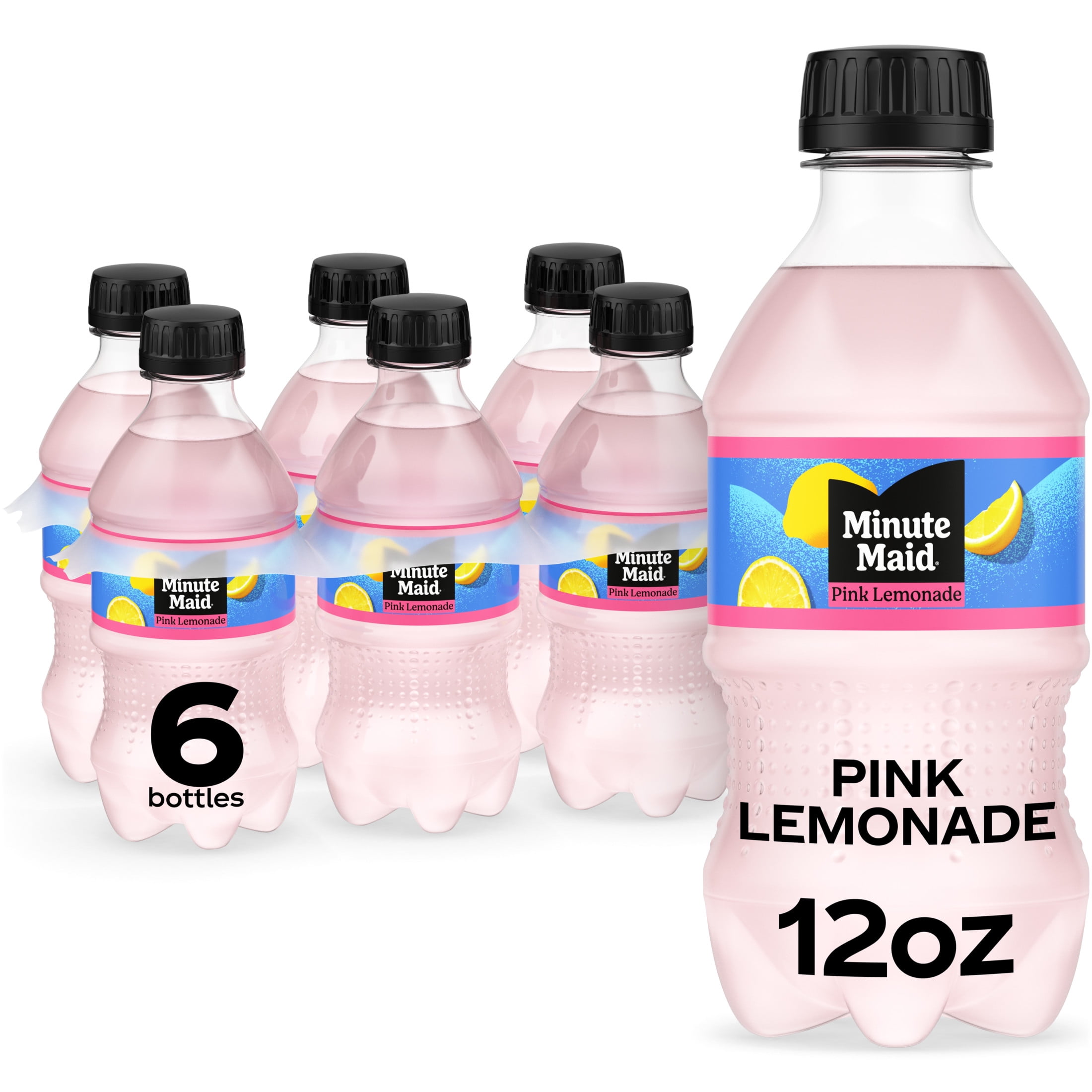 Minute Maid Pink Lemonade Juice Drink Bottles, 12 fl oz, 6 Pack