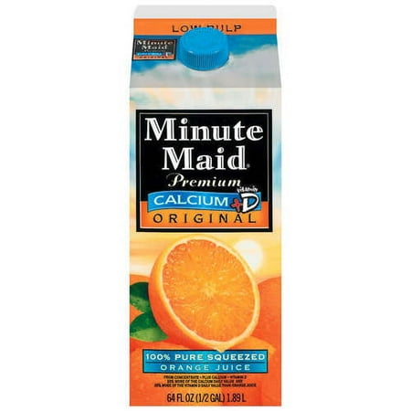 Minute Maid Premium Original Calcium + Vitamin D Low Pulp 100% Orange Juice, Half Gallon