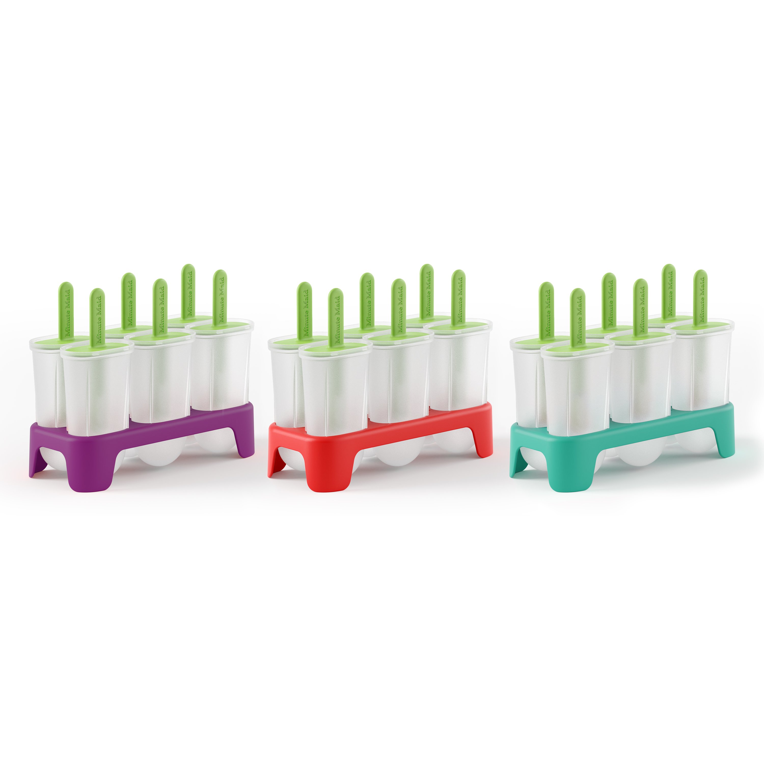 Minute Maid Set of 3 Ice Pop Molds - 1 Red, 1 Teal, 1 Purple - image 1 of 8