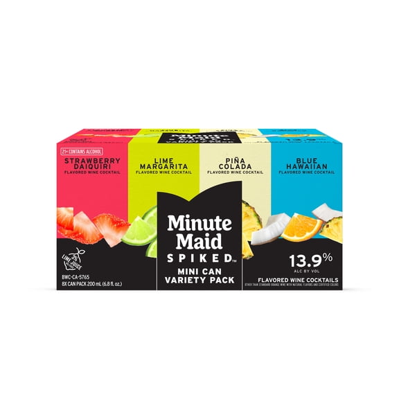Minute Maid Spiked Wine Cocktail, Variety 8-Pack 200ml, 27.8 Proof (13.9% ABV)