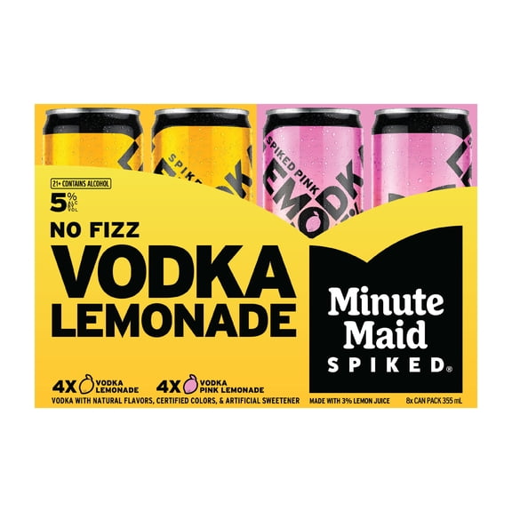 Minute Maid Spiked Lemonade Vodka Cocktail Variety Pack, 8-Pack 355ml, 10 Proof (5% ABV)