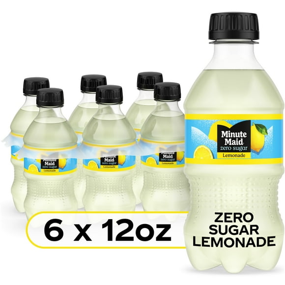 Minute Maid Zero Sugar Lemonade Juice Drink Bottles, 12 fl oz, 6 Pack