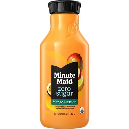 Minute Maid Zero Sugar Mango Passion Fruit Juice, 52 fl oz Bottle