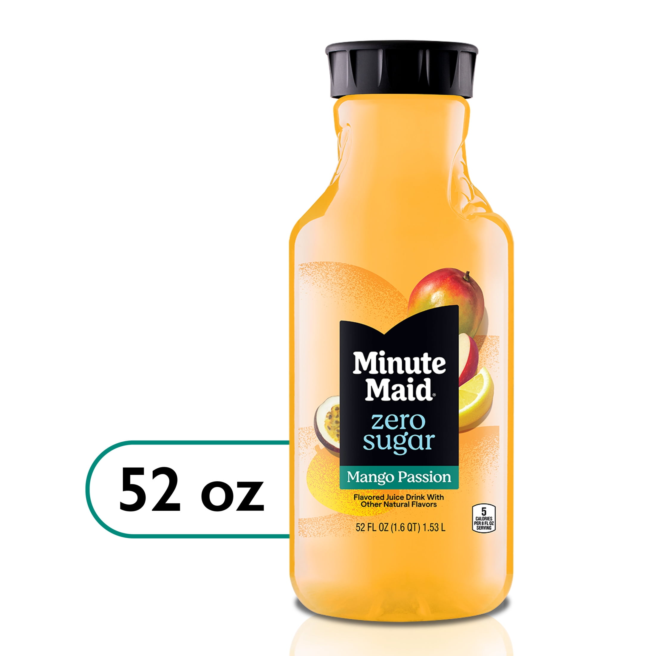 Minute Maid Zero Sugar Mango Passion Fruit Juice, 52 fl oz Bottle ...