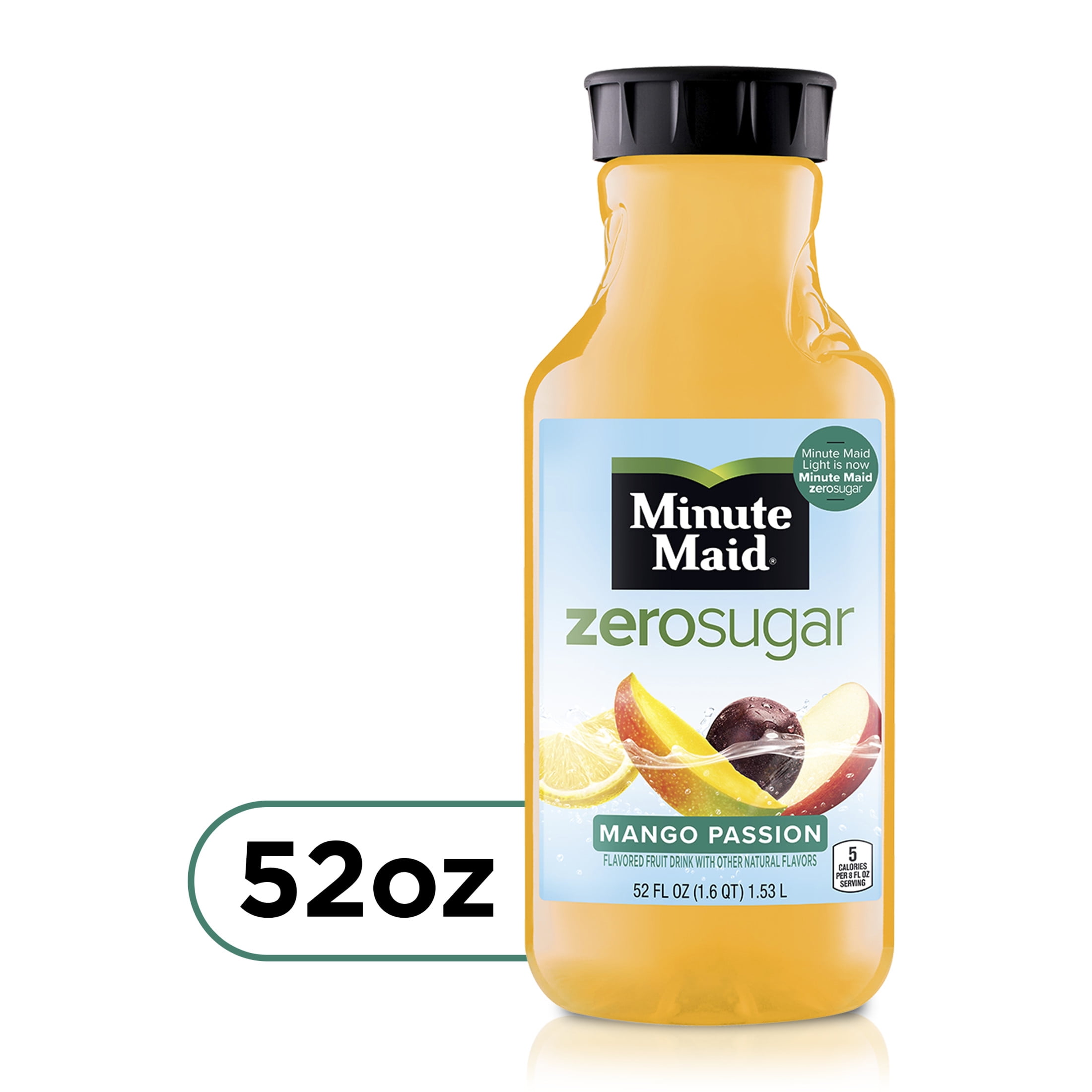 Minute Maid Zero Sugar Mango Passion Fruit Juice, 52 fl oz Bottle