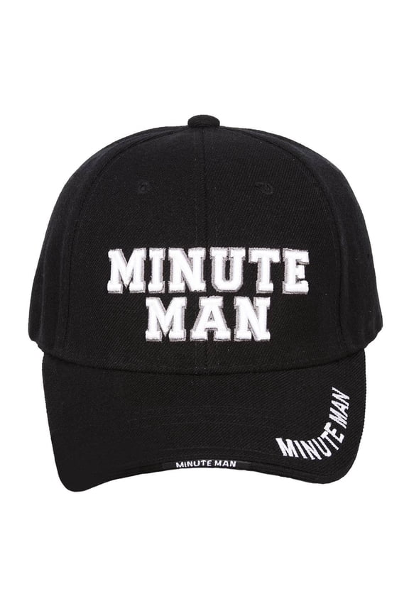 Minute Man Block Letter Black Adjustable Hook and Loop Closure