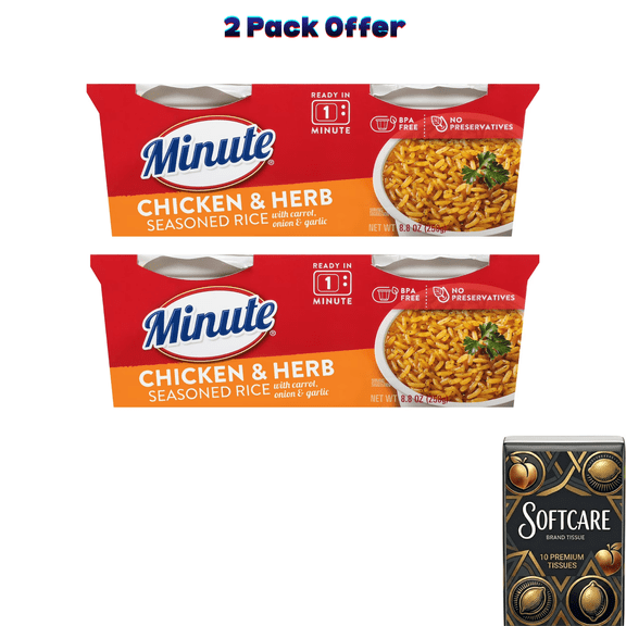 Minute Ready-to-Eat Brown Rice and Quinoa, Microwaveable Rice Cups, 4.4 oz, 2 Count ( Include One Tissue Pack )