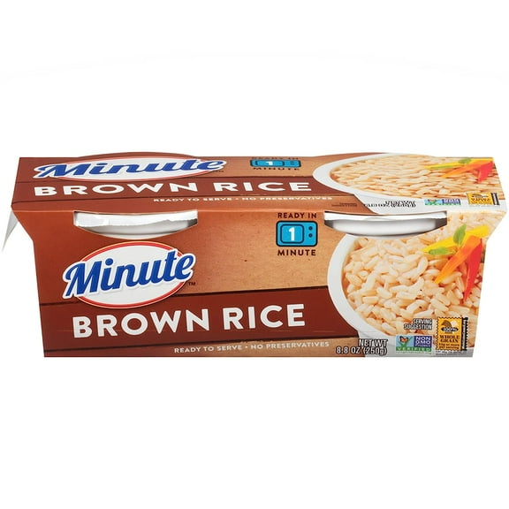 Minute Ready to Serve Brown Rice, Whole Grain, Gluten Free, Non-GMO, No Preservatives, (BPA-Free Cups), 8.8 Ounce (Pack of 6)