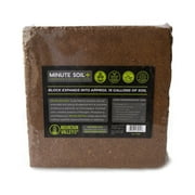 Minute Soil Plus Brick - NPK Amended Compressed Coco Coir Fiber Grow Medium - 1 Block = 15 Gallons of Potting Soil (~Wheel Barrow Full) - Gardening, Plants, Flowers, Herbs, Microgreens - Peat Free