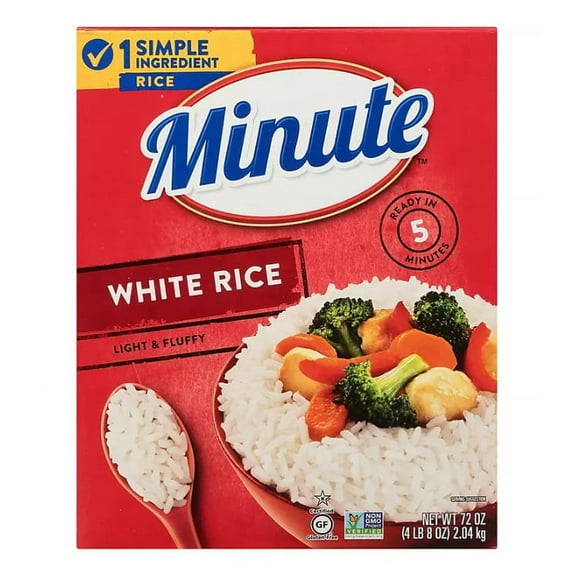 Minute Rice Instant White Rice, Light & Fluffy Quick Rice, 72 oz