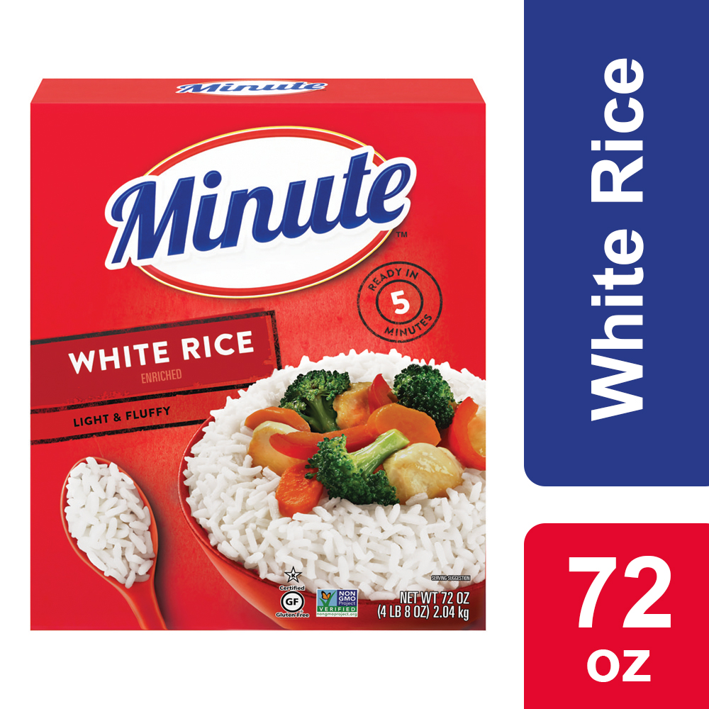 Minute White Rice, Instant White Rice, Light & Fluffy Quick Rice, 72 oz ...