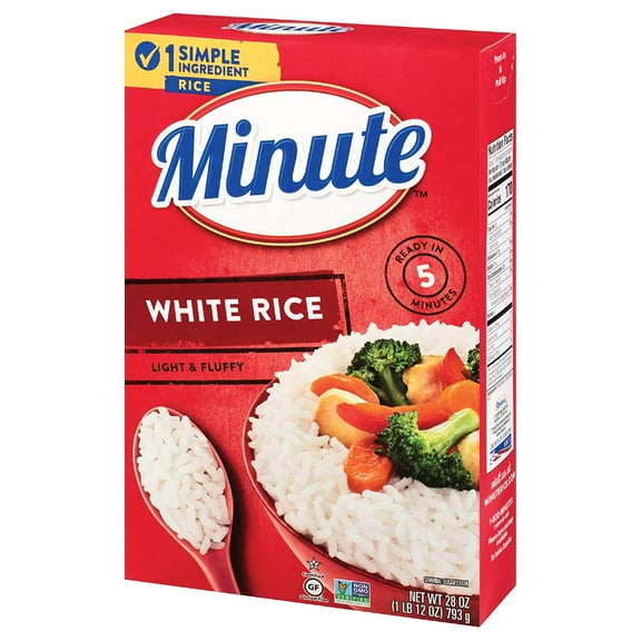 Minute White Rice, Instant White Rice for Quick Dinner Meals, 28-Ounce Box (Pack of 2)
