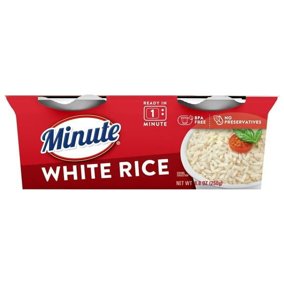 Minute White Rice, Microwaveable Rice Cups, Gluten Free, 8.8 oz, 2 ...