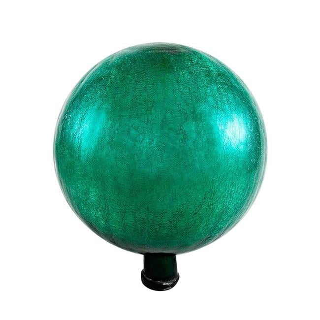 Emerald Green 12-Inch Crackle Glass Gazing Globe