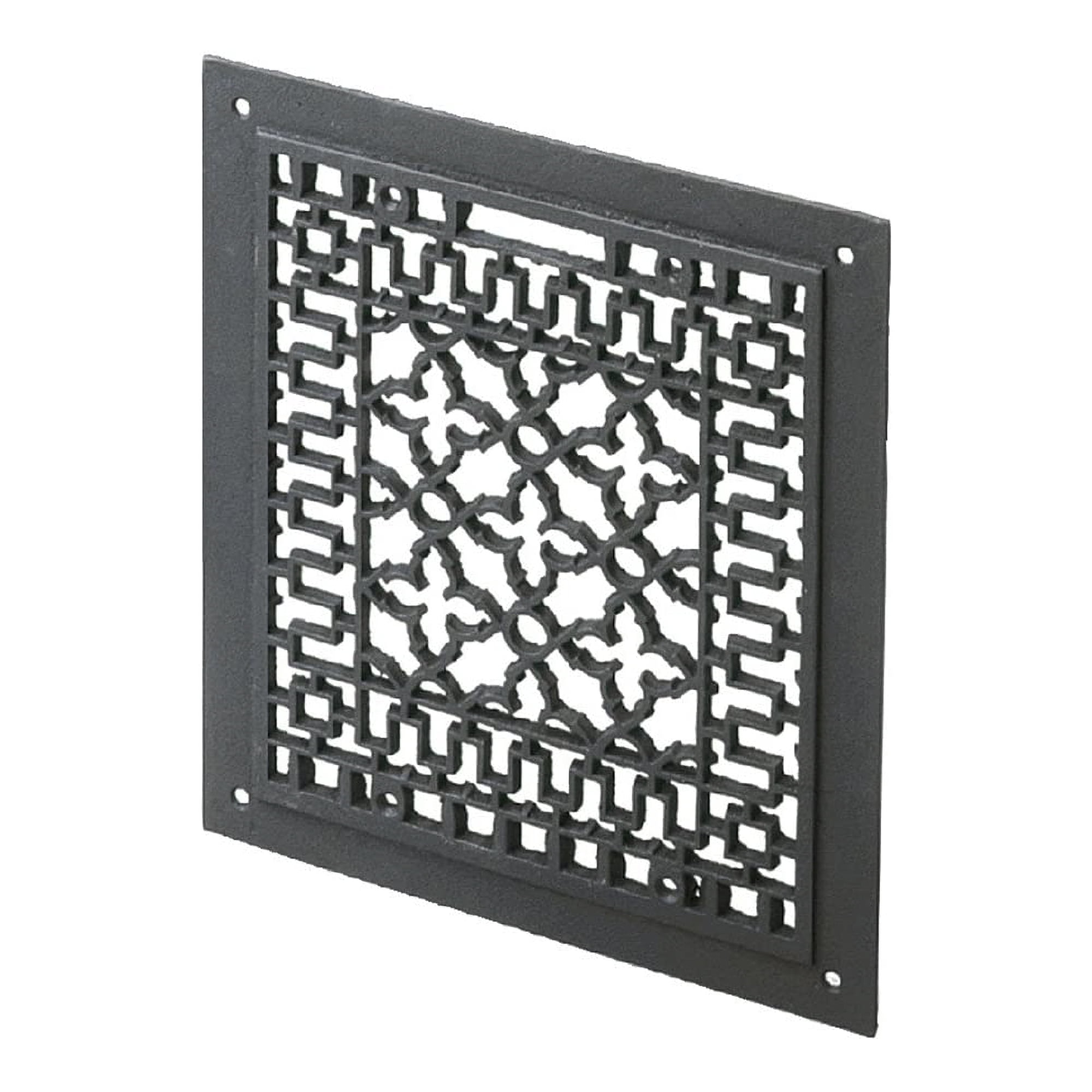 14-Inch Matte Black Cast Iron Decorative Grille
