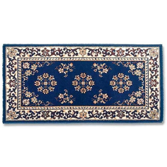 Blue Oriental Wool Rectangular Hearth Rug