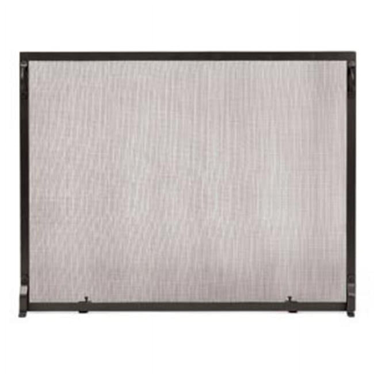 Graphite Wrought Iron Mesh Single Panel Fireplace Screen