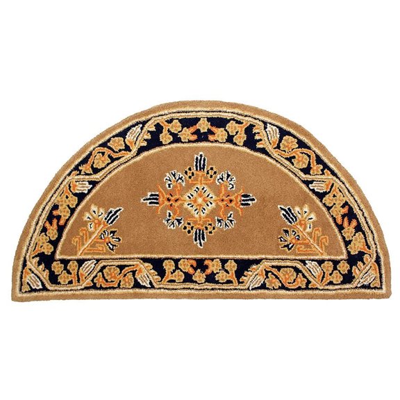 Minuteman International Half Round Coca Jardin Wool Fireplace Hearth Rug