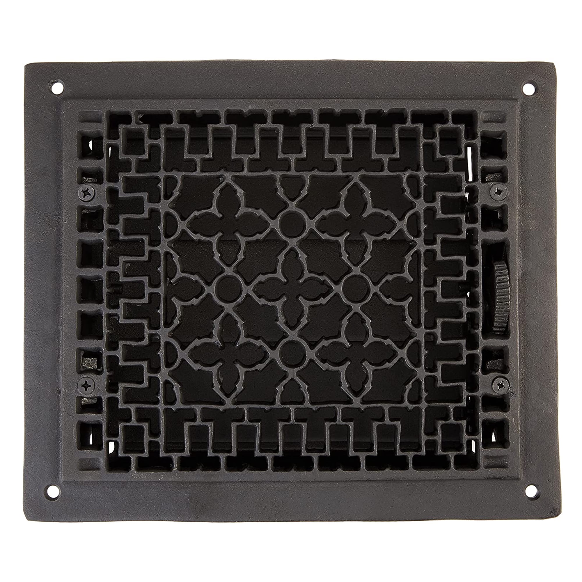 Black Cast Iron Decorative Fireplace Grille Register