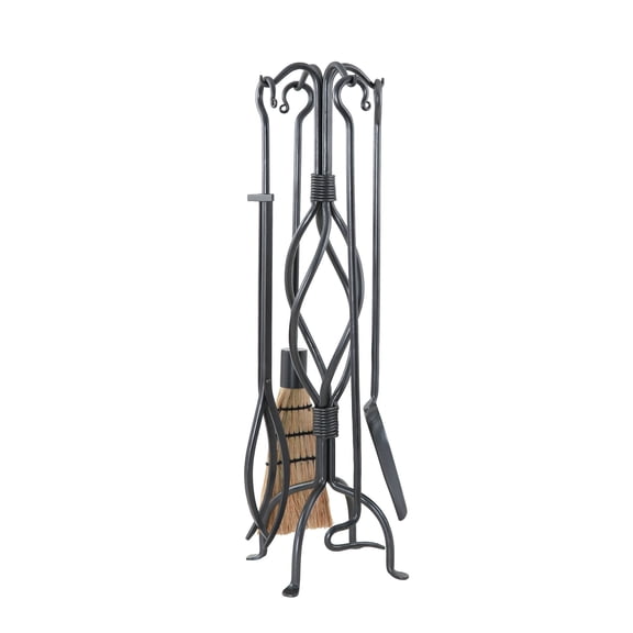 Minuteman International WR-30 Helix 5 Piece Fireplace Tool Set, Graphite