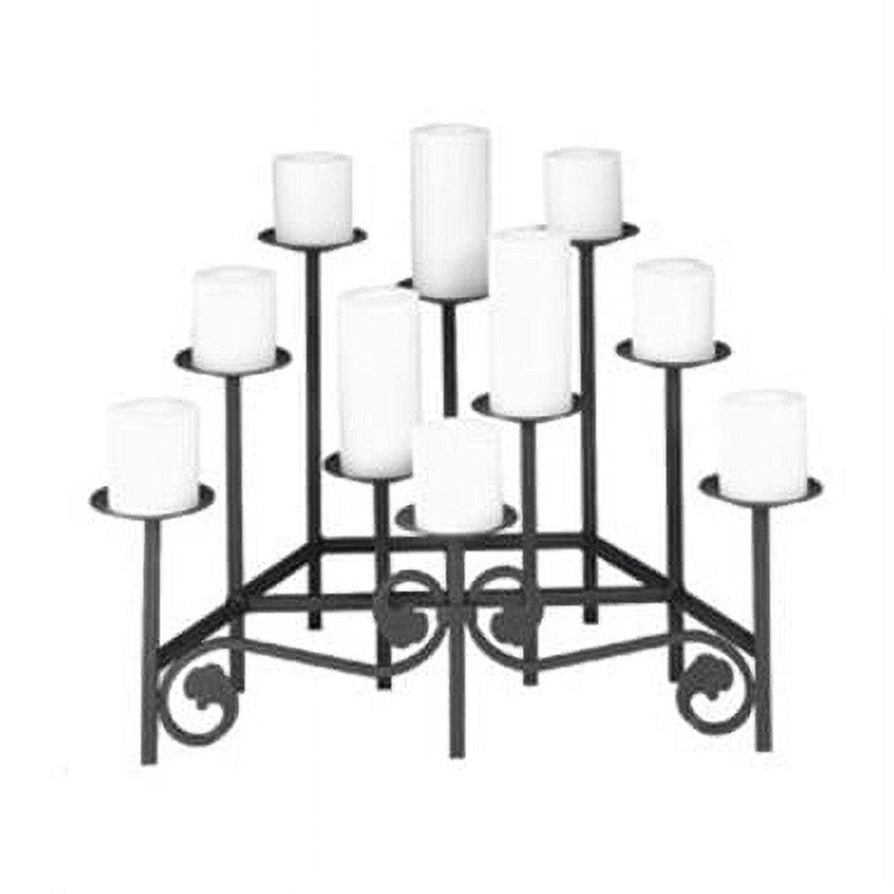 Imperial Black Wrought Iron 24" Candelabra with Scroll Detail