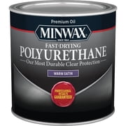 Minwax 1/2 pt 23010 Clear Fast-Drying Oil-Based Polyurethane, Warm Satin