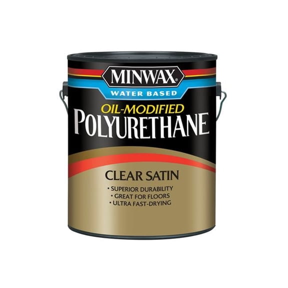 Minwax 1 gal Satin Water Based Oil-Modified Interior Polyurethane pack of 2