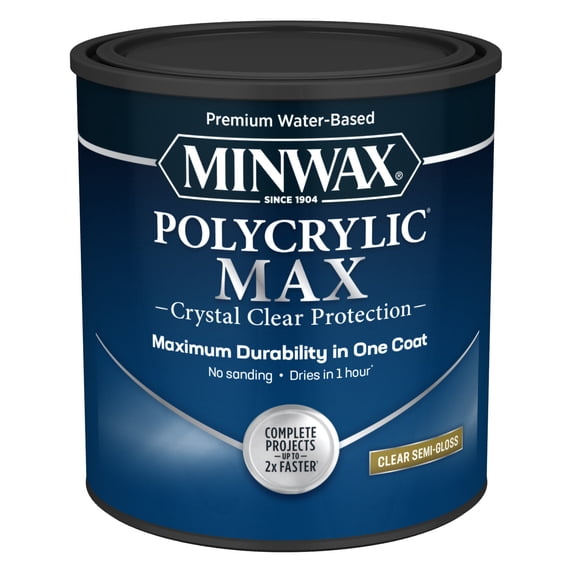 Minwax Polycrylic Max, Semi-Gloss, Clear, 1 Quart