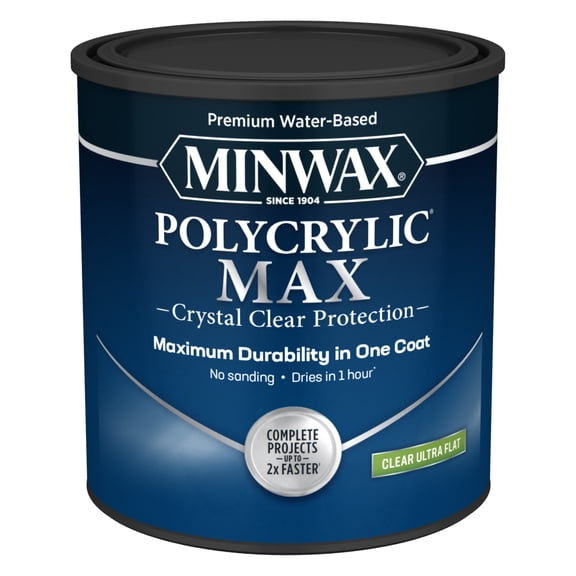 Minwax Polycrylic Max , Ultra Flat, Clear, 1 Quart