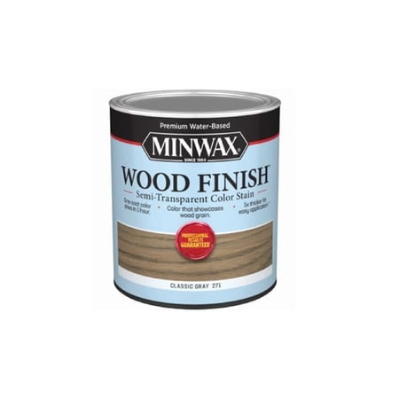 Minwax 1 qt. Water-Based Wood Finish Semi-Transparent Interior Stain, Gray