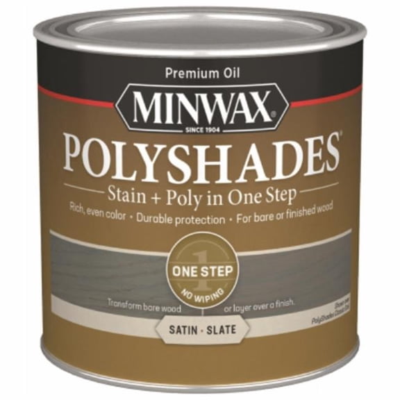 Minwax 106232 0.5 Pint Satin & Slate Polyshade Wood Stain