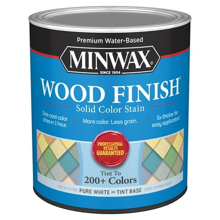 1015192 WD FNSH CLR STN WHT 1QT Minwax Solid Pure White Tint Base Water-Based Penetrating Wood Finish 1 qt (Pack of 4)