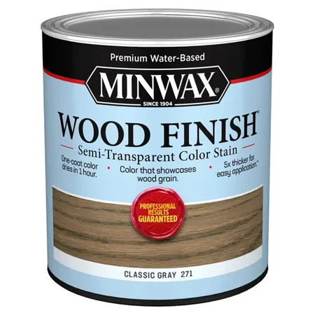 qt Minwax 10820 Classic Gray Wood Finish Water-Based Semi-Transparent Color Stain