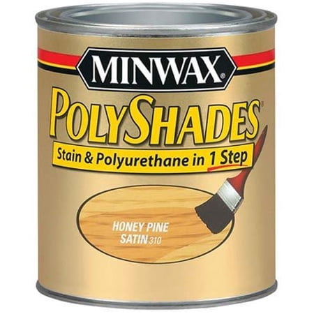 Minwax PolyShades Stain & Polyurethane - Satin Finish - 1/2 Pint, Honey Pine