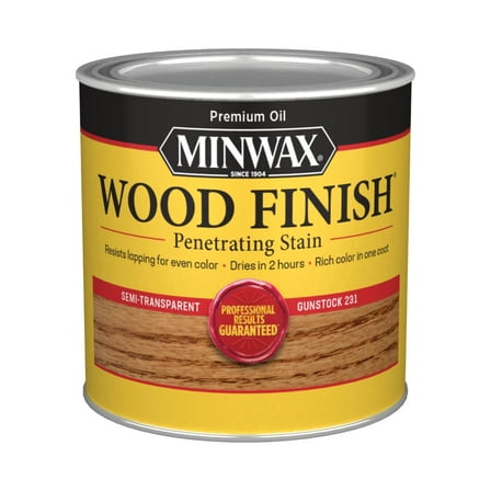 Minwax 223104444 Wood Finish Stain, Gunstock, 1/2 Pint, (1 Piece, 1 Pack)