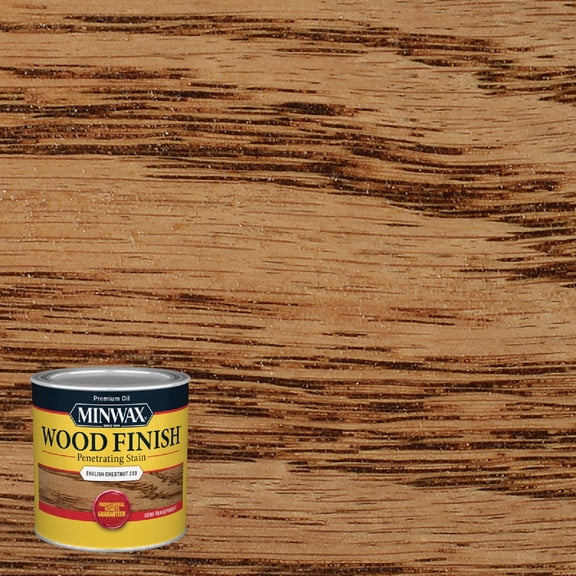 Minwax 223304444  Wood Finish Penetrating Interior Wood Stain, 1/2 pint, English Penetrating Chestnut