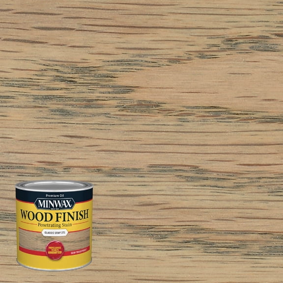 Minwax 227614444 Wood Finish Penetrating Interior Wood Stain, 1/2 pint, Classic Gray