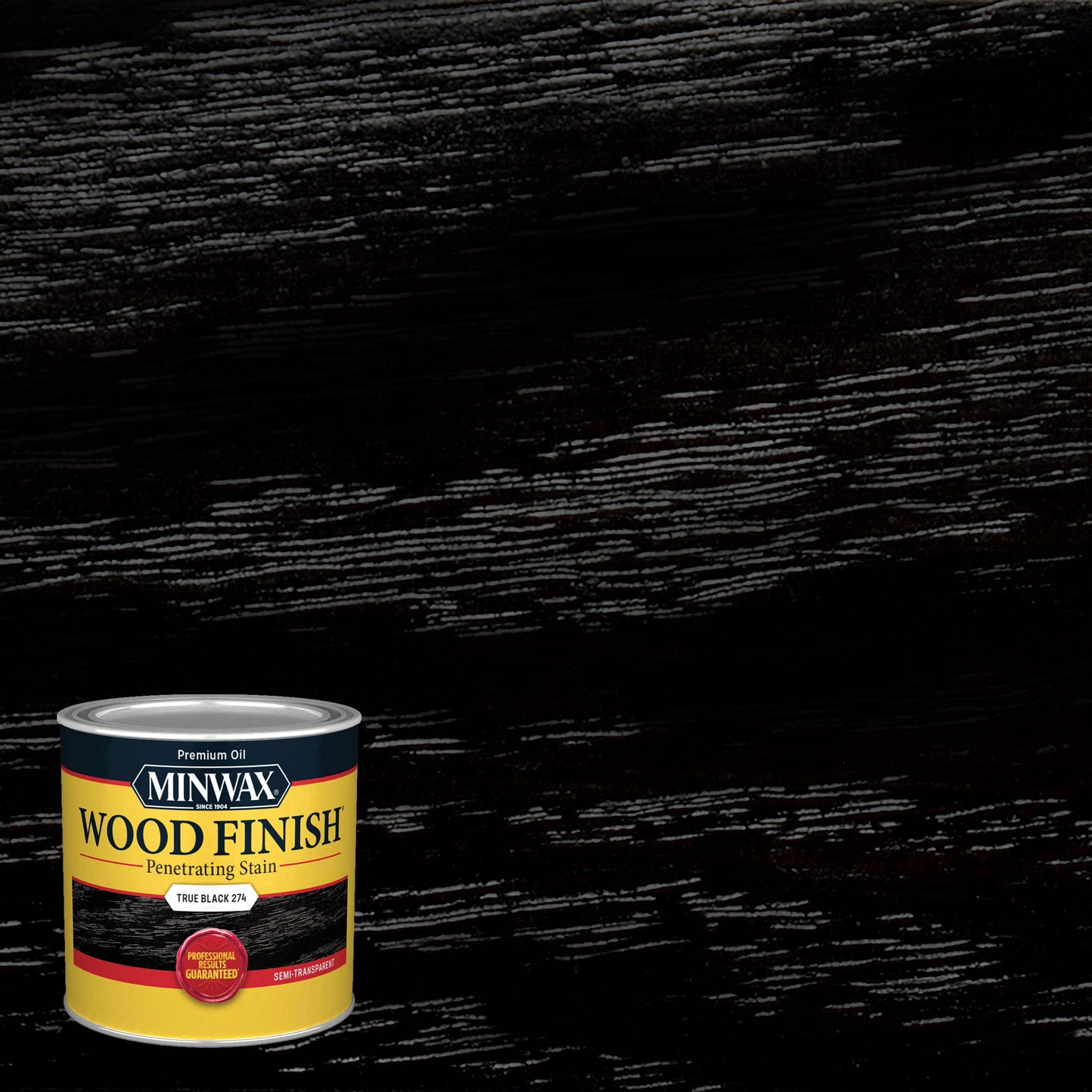 Minwax Wood Finish Stain, True Black, 1/2 Pint, Oil-Based, Dries
