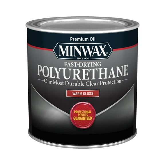 Minwax 230004444 Fast-Drying Polyurethane, Warm Gloss, Clear, 1/2 Pint, (1 Piece, 1 Pack)