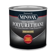 Minwax Fast-Drying Polyurethane, Warm Semi-Gloss, Clear, 1/2 Pint